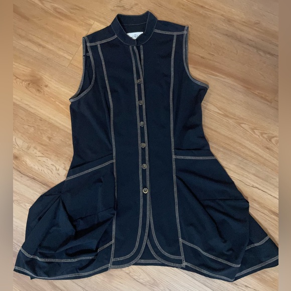 Joseph Ribkoff Button Drape Lagenlook Tunic Vest - Picture 1 of 11